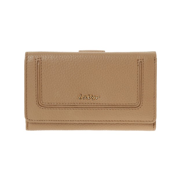 Lavor 1-6158 Μεγάλο Δερμάτινο Γυναικείο Πορτοφόλι με RFID Nude