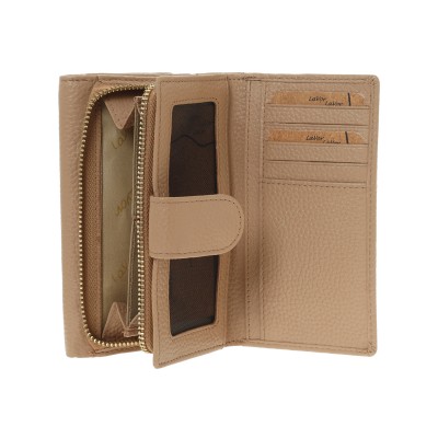 Lavor 1-6158 Μεγάλο Δερμάτινο Γυναικείο Πορτοφόλι με RFID Nude