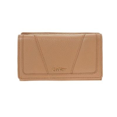 Lavor 1-6155 Μεγάλο Δερμάτινο Γυναικείο Πορτοφόλι με RFID Nude