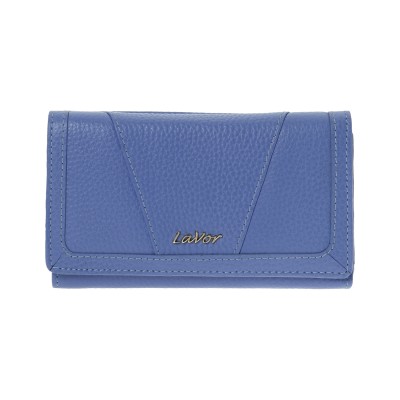 Lavor 1-6155 Μεγάλο Δερμάτινο Γυναικείο Πορτοφόλι με RFID Γαλάζιο