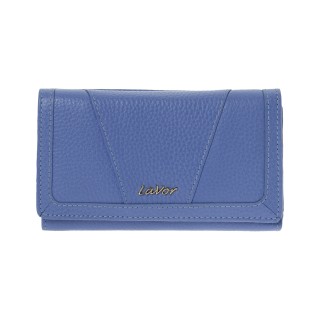 Lavor 1-6155 Μεγάλο Δερμάτινο Γυναικείο Πορτοφόλι με RFID Γαλάζιο