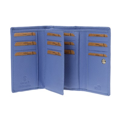 Lavor 1-6155 Μεγάλο Δερμάτινο Γυναικείο Πορτοφόλι με RFID Γαλάζιο