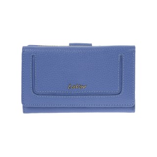 Lavor 1-6158 Μεγάλο Δερμάτινο Γυναικείο Πορτοφόλι με RFID Γαλάζιο