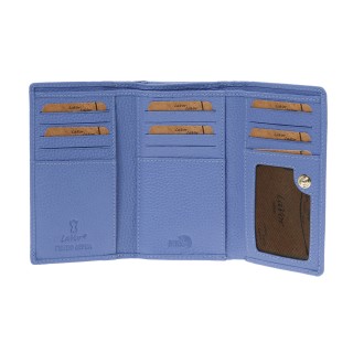 Lavor 1-6158 Μεγάλο Δερμάτινο Γυναικείο Πορτοφόλι με RFID Γαλάζιο
