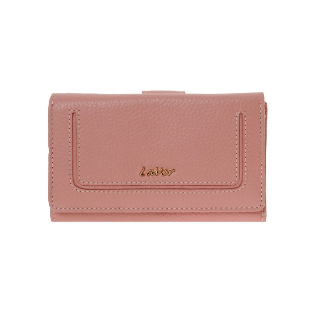 Lavor 1-6158 Μεγάλο Δερμάτινο Γυναικείο Πορτοφόλι με RFID Pink
