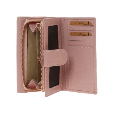 Lavor 1-6158 Μεγάλο Δερμάτινο Γυναικείο Πορτοφόλι με RFID Pink