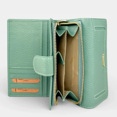 Lavor 1-6158 Μεγάλο Δερμάτινο Γυναικείο Πορτοφόλι με RFID Μέντα