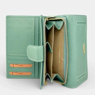 Lavor 1-6158 Μεγάλο Δερμάτινο Γυναικείο Πορτοφόλι με RFID Μέντα