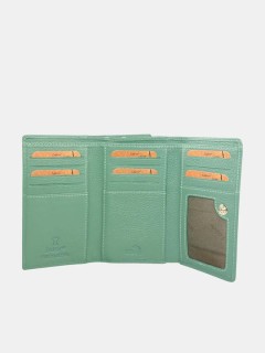 Lavor 1-6158 Μεγάλο Δερμάτινο Γυναικείο Πορτοφόλι με RFID Μέντα