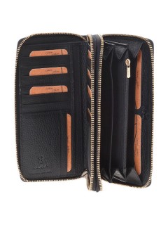 Lavor 1-6159 Μεγάλο Δερμάτινο Γυναικείο Πορτοφόλι με RFID Μαύρο