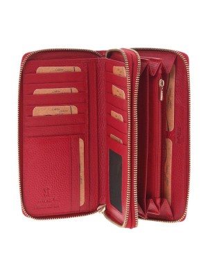 Lavor 1-6159 Μεγάλο Δερμάτινο Γυναικείο Πορτοφόλι με RFID Κόκκινο