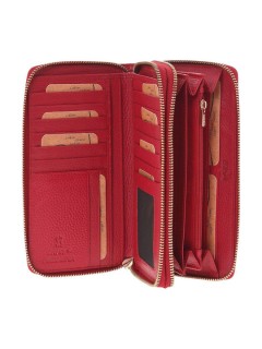 Lavor 1-6159 Μεγάλο Δερμάτινο Γυναικείο Πορτοφόλι με RFID Κόκκινο