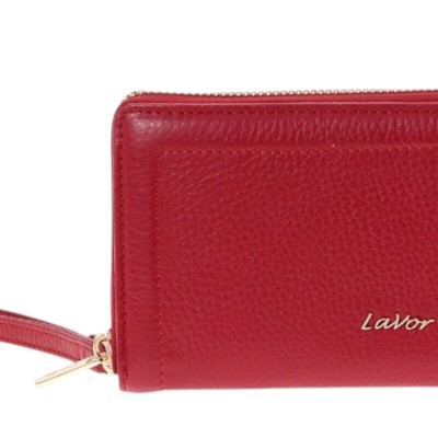 Lavor 1-6160 Μεγάλο Δερμάτινο Γυναικείο Πορτοφόλι με RFID Κόκκινο