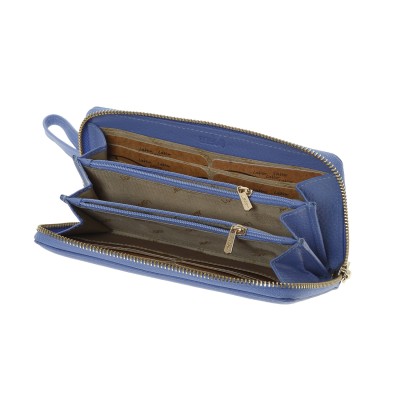 Lavor 1-6160 Μεγάλο Δερμάτινο Γυναικείο Πορτοφόλι με RFID Γαλάζιο