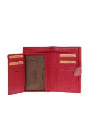 Lavor 1-6161 Μεγάλο Δερμάτινο Γυναικείο Πορτοφόλι με RFID Κόκκινο