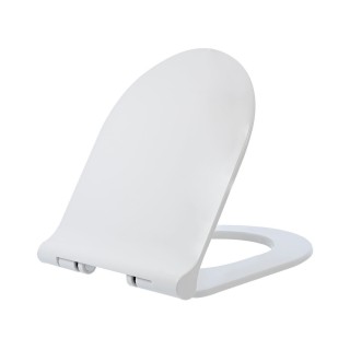 ESTIA ΚΑΠΑΚΙ ΛΕΚΑΝΗΣ SOFT CLOSE D SHAPE DUROPLAST ΜΕ ΑΝΟΞΕΙΔΩΤΟΥΣ ΡΥΘΜΙΖΟΜΕΝΟΥΣ ΜΕΝΤΕΣΕΔΕΣ
