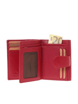 Lavor 1-6162 Μικρό Δερμάτινο Γυναικείο Πορτοφόλι με RFID Κόκκινο