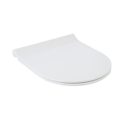 ESTIA ΚΑΠΑΚΙ ΛΕΚΑΝΗΣ SOFT CLOSE D SHAPE DUROPLAST ΜΕ ΑΝΟΞΕΙΔΩΤΟΥΣ ΡΥΘΜΙΖΟΜΕΝΟΥΣ ΜΕΝΤΕΣΕΔΕΣ