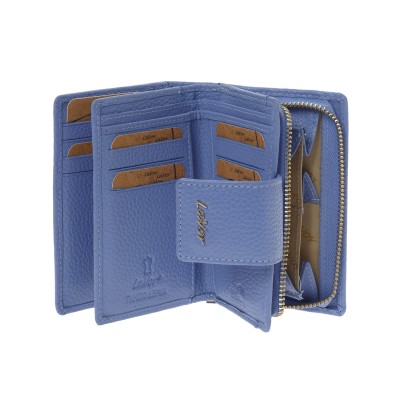 Lavor 1-6163 Μικρό Δερμάτινο Γυναικείο Πορτοφόλι με RFID Γαλάζιο