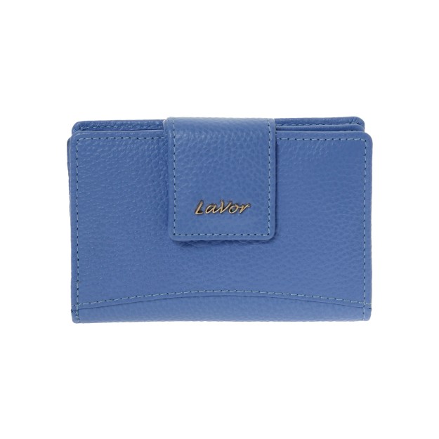 Lavor 1-6163 Μικρό Δερμάτινο Γυναικείο Πορτοφόλι με RFID Γαλάζιο