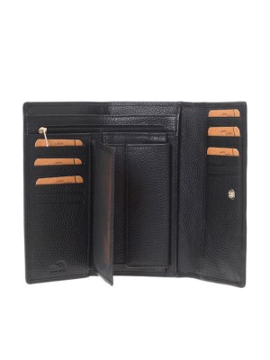 Lavor 1-6164 Μεγάλο Δερμάτινο Γυναικείο Πορτοφόλι με RFID Μαύρο