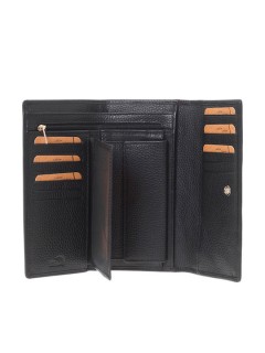 Lavor 1-6164 Μεγάλο Δερμάτινο Γυναικείο Πορτοφόλι με RFID Μαύρο