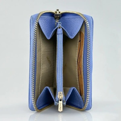 Lavor 1-6166 Μικρό Δερμάτινο Γυναικείο Πορτοφόλι με RFID Γαλάζιο