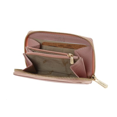 Lavor 1-6166 Μικρό Δερμάτινο Γυναικείο Πορτοφόλι με RFID Pink