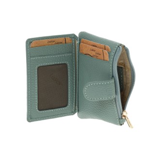 Lavor 1-6169 Μικρό Δερμάτινο Γυναικείο Πορτοφόλι Καρτών με RFID Μέντα