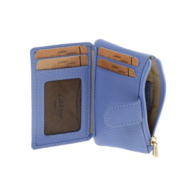 Lavor 1-6169 Μικρό Δερμάτινο Γυναικείο Πορτοφόλι Καρτών με RFID Γαλάζι...