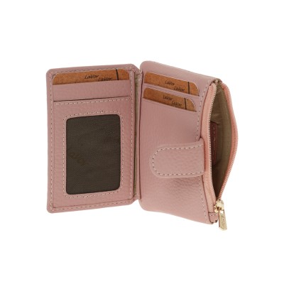 Lavor 1-6169 Μικρό Δερμάτινο Γυναικείο Πορτοφόλι Καρτών με RFID Pink
