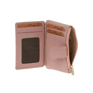 Lavor 1-6169 Μικρό Δερμάτινο Γυναικείο Πορτοφόλι Καρτών με RFID Pink