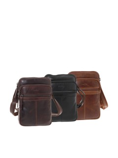 Lavor 1-0059 Δερμάτινη Ανδρική Τσάντα Ώμου / Χιαστί Μαύρη