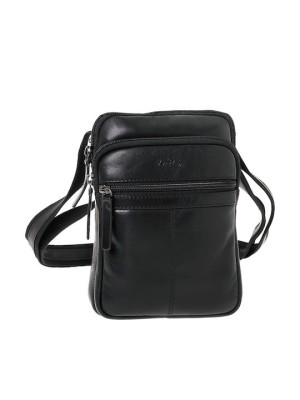 Lavor 1-0059 Δερμάτινη Ανδρική Τσάντα Ώμου / Χιαστί Μαύρη