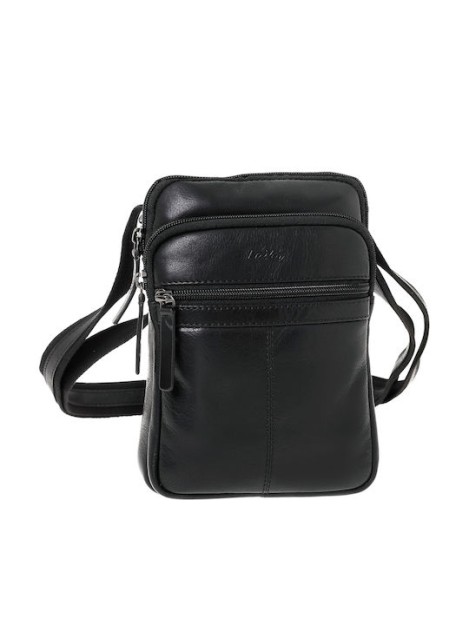 Lavor 1-0059 Δερμάτινη Ανδρική Τσάντα Ώμου / Χιαστί Μαύρη