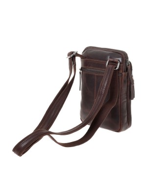 Lavor 1-0059 Δερμάτινη Ανδρική Τσάντα Ώμου / Χιαστί Καφέ