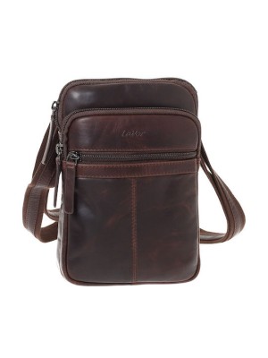Lavor 1-0059 Δερμάτινη Ανδρική Τσάντα Ώμου / Χιαστί Καφέ