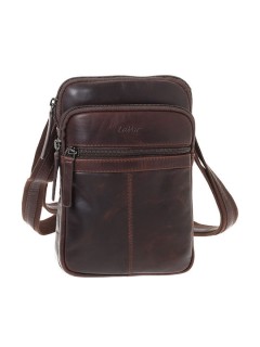 Lavor 1-0059 Δερμάτινη Ανδρική Τσάντα Ώμου / Χιαστί Καφέ