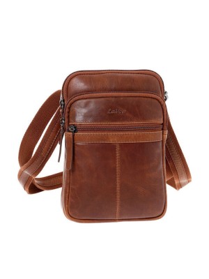 Lavor 1-0059 Δερμάτινη Ανδρική Τσάντα Ώμου / Χιαστί Κονιάκ