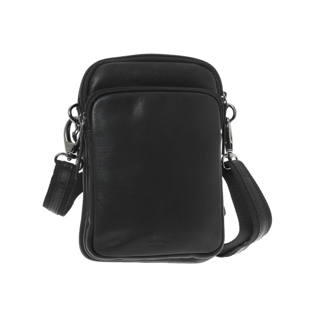 Lavor 1-0063 Δερμάτινη Ανδρική Τσάντα Ώμου / Χιαστί Μαύρη