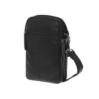 Lavor 1-0063 Δερμάτινη Ανδρική Τσάντα Ώμου / Χιαστί Μαύρη