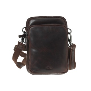 Lavor 1-0063 Δερμάτινη Ανδρική Τσάντα Ώμου / Χιαστί Καφέ