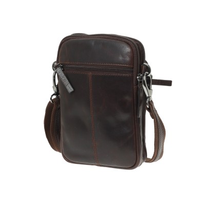 Lavor 1-0063 Δερμάτινη Ανδρική Τσάντα Ώμου / Χιαστί Καφέ