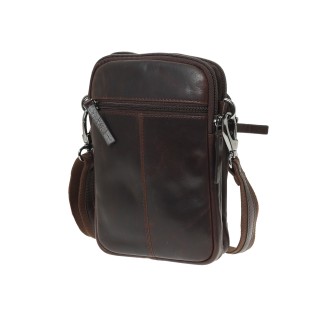 Lavor 1-0063 Δερμάτινη Ανδρική Τσάντα Ώμου / Χιαστί Καφέ