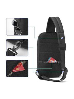 Tigernu T-S8889 Ανδρική Τσάντα Στήθους Μαύρη