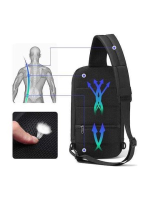 Tigernu T-S8889 Ανδρική Τσάντα Στήθους Μαύρη