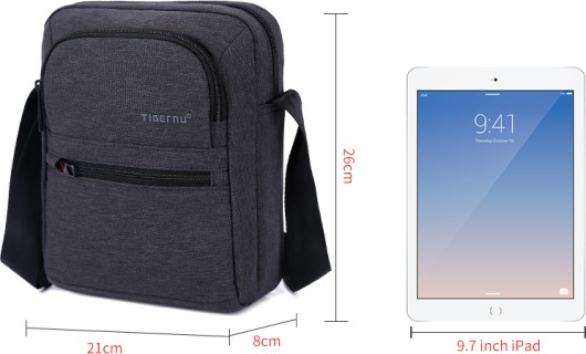 Tigernu T-L5105 Ανδρική Τσάντα Ώμου / Χιαστί Ανθρακί