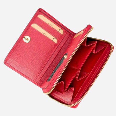Lavor Μικρό Δερμάτινο Γυναικείο Πορτοφόλι με RFID Κόκκινο 1-6081