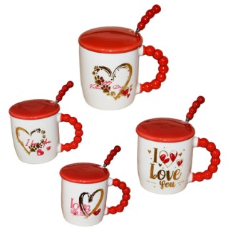 Κούπα Αγίου Βαλεντίνου με Καπάκι και Κουταλάκι – 340ml