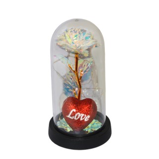 Καμπάνα Πλαστική με Φωτιζόμενο Πλαστικό Τριαντάφυλλο 21×11cm